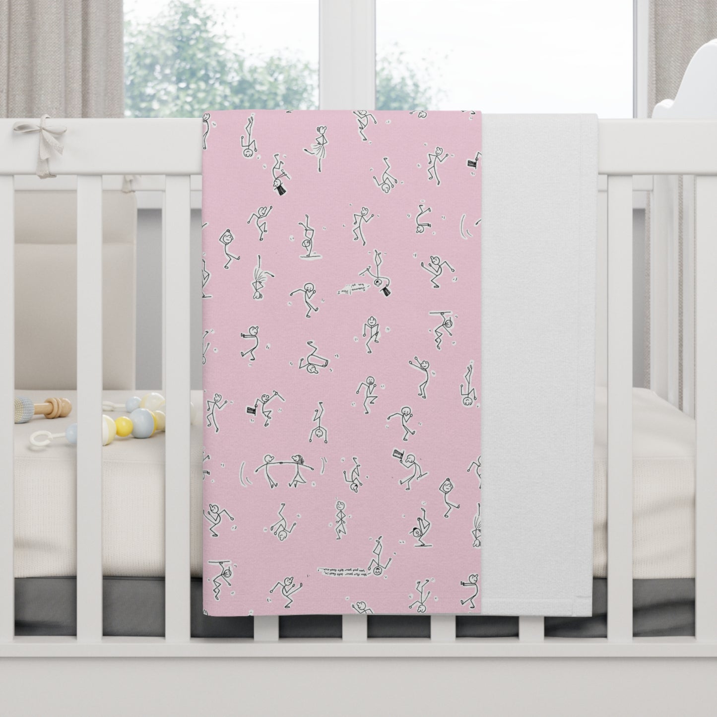 Whimsical Soft Fleece Baby Blanket - Powder Pink