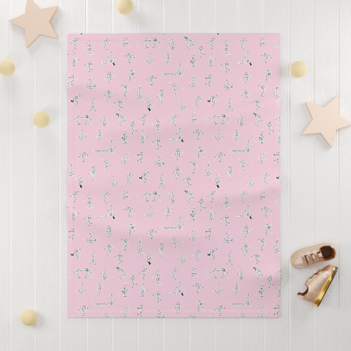 Whimsical Soft Fleece Baby Blanket - Powder Pink