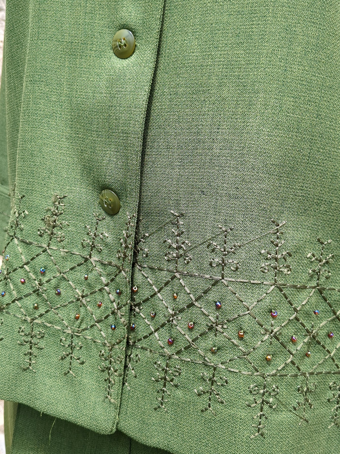 Alfred Dunner Forest Green Vintage Pantsuit