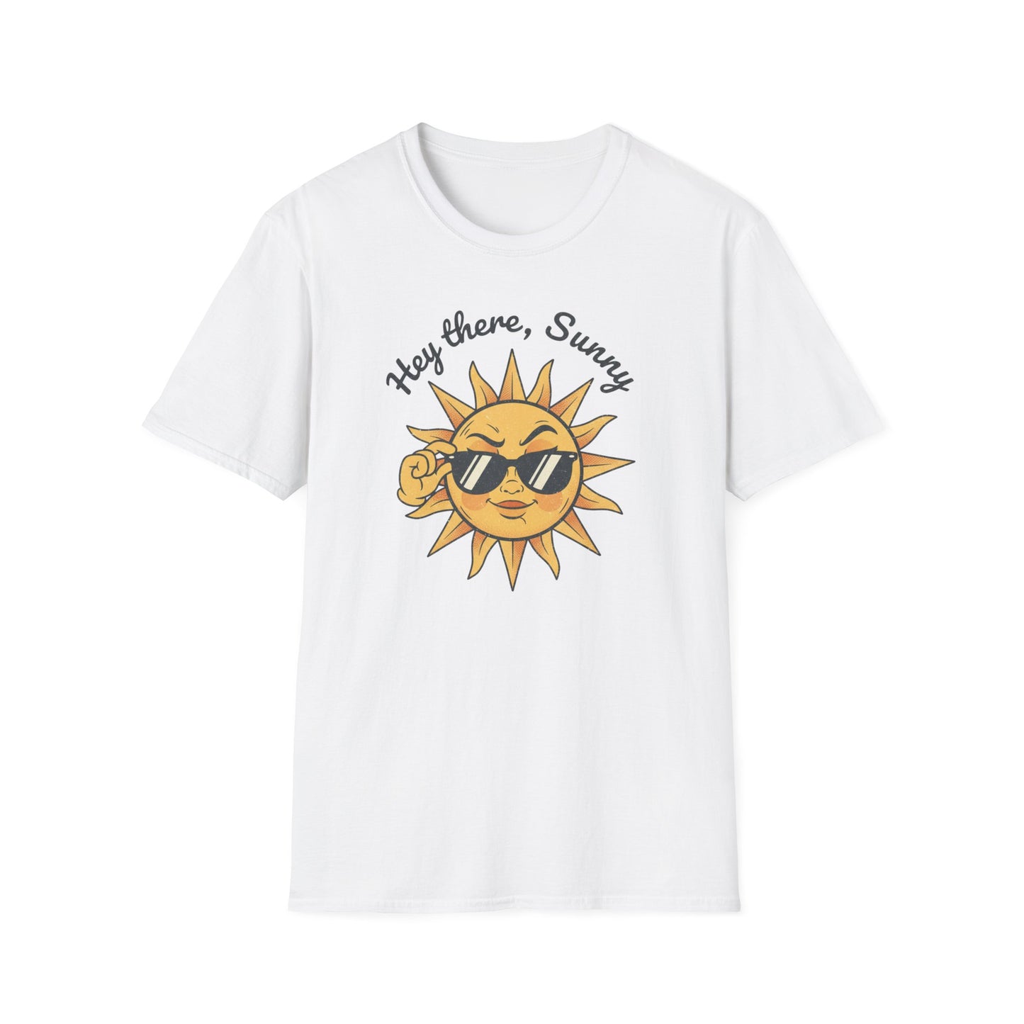 Hey There Sunny Sun Graphic T-Shirt | Retro Sunglasses Illustration