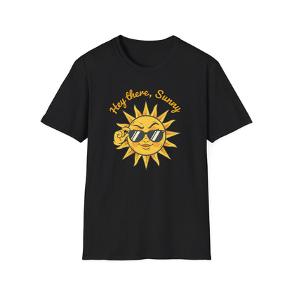 Hey There Sunny Sun Graphic T-Shirt | Retro Sunglasses Illustration