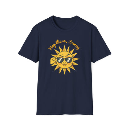 Hey There Sunny Sun Graphic T-Shirt | Retro Sunglasses Illustration
