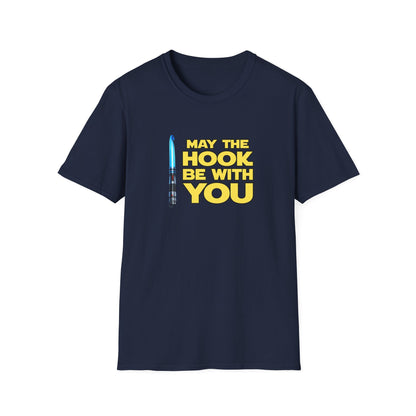 May the Hook Be With You T-Shirt | Crochet Lightsaber Mashup