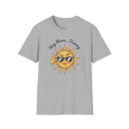 Hey There Sunny Sun Graphic T-Shirt | Retro Sunglasses Illustration