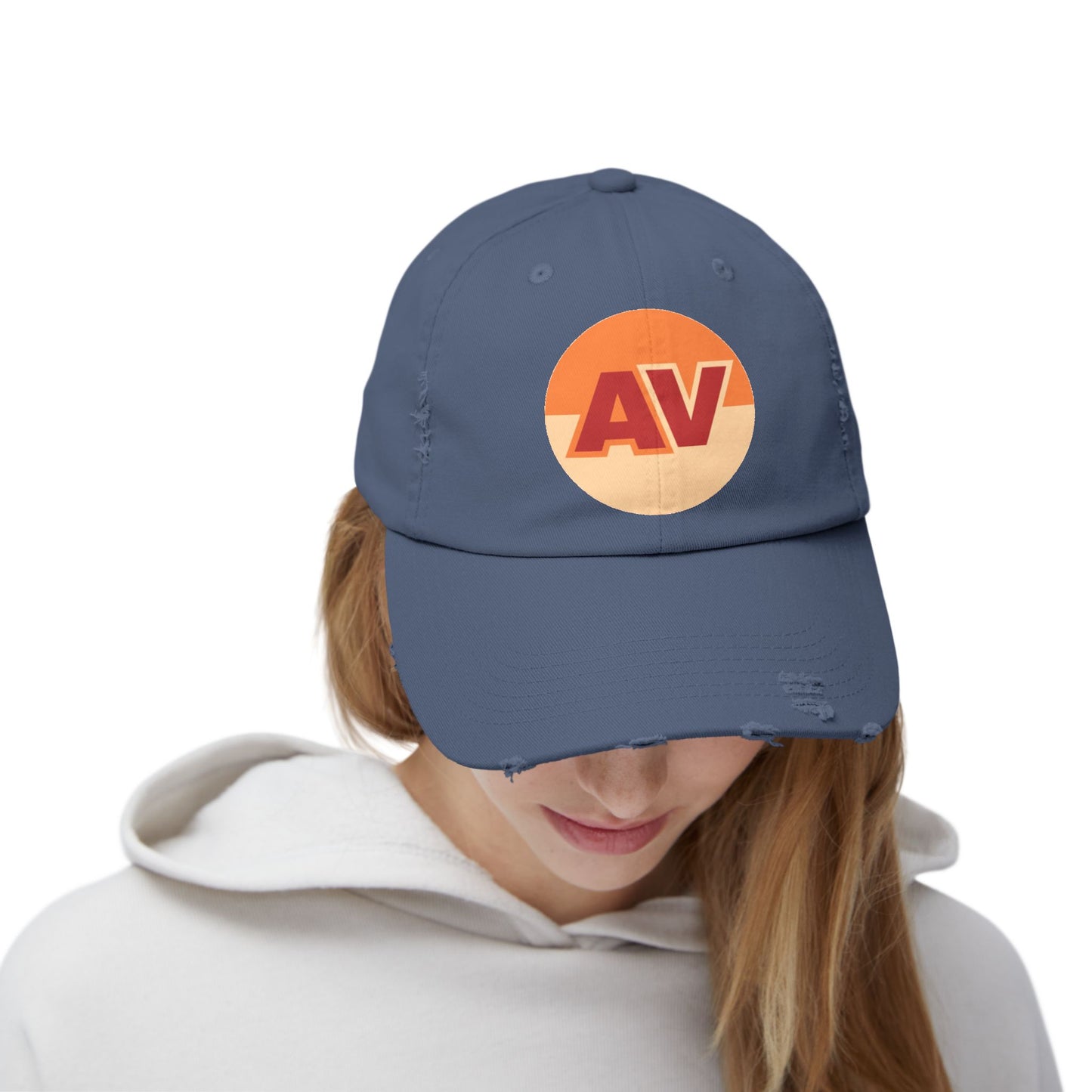 Unisex Distressed Cap with Alamo Varieties Logo