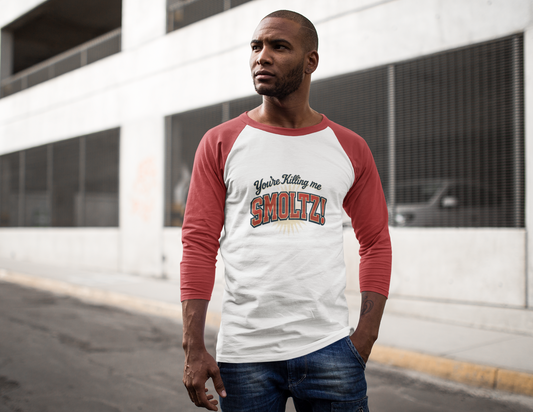 You're Killing Me Smoltz! Baseball Tee Unisex 3/4 Sleeve, Sandlot Movie Quote Shirt, Raglan Tee, Baseball Fan Gift