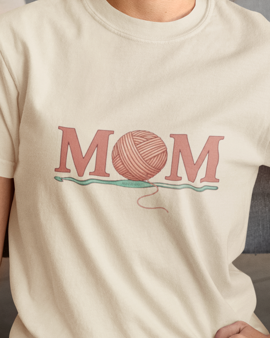 Yarn Ball MOM T-Shirt | Knitting Mom Tee, Craft Mom Shirt