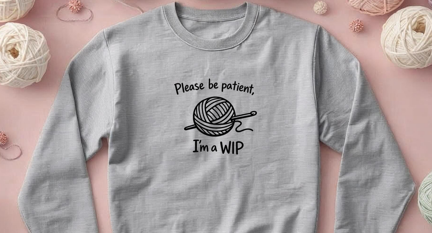 Funny Crochet Phrase Crewneck Sweatshirt | Crafting Women Cozy Long-Sleeve