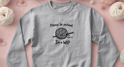 Funny Crochet Phrase Crewneck Sweatshirt | Crafting Women Cozy Long-Sleeve