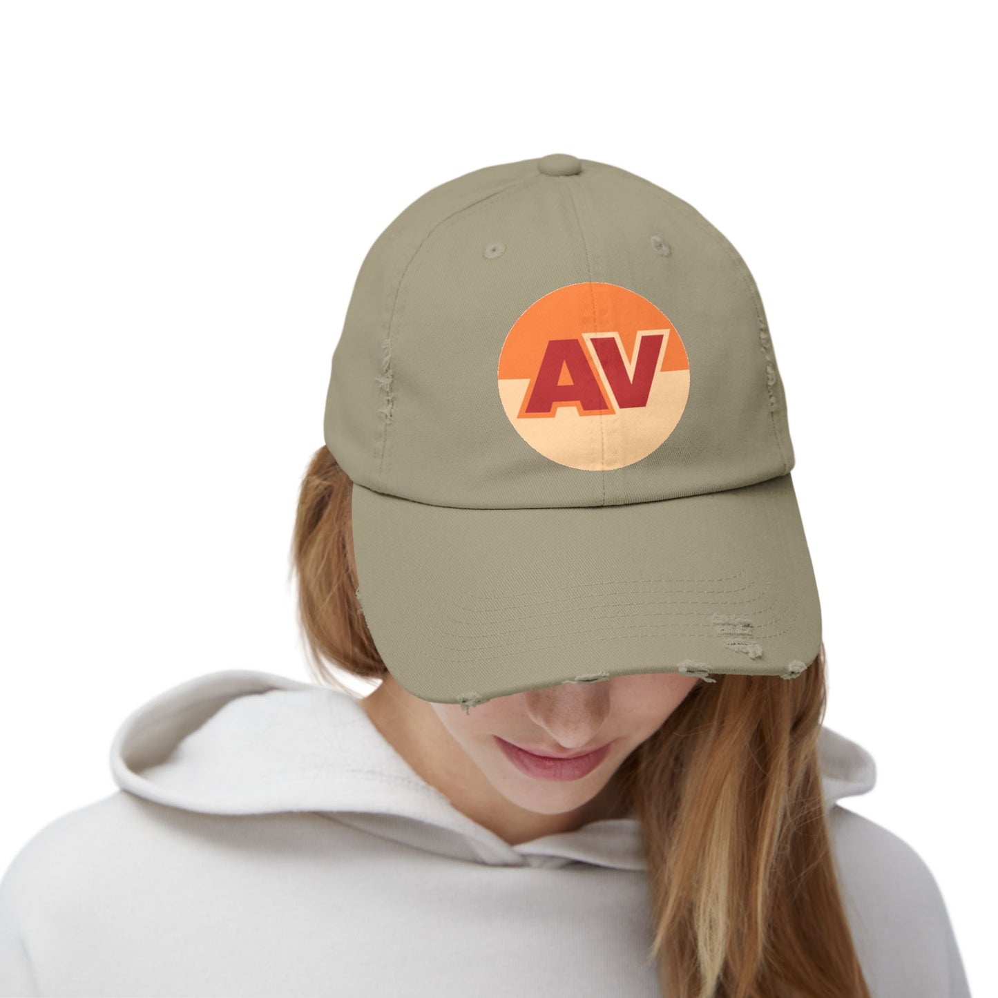 Unisex Distressed Cap with Alamo Varieties Logo