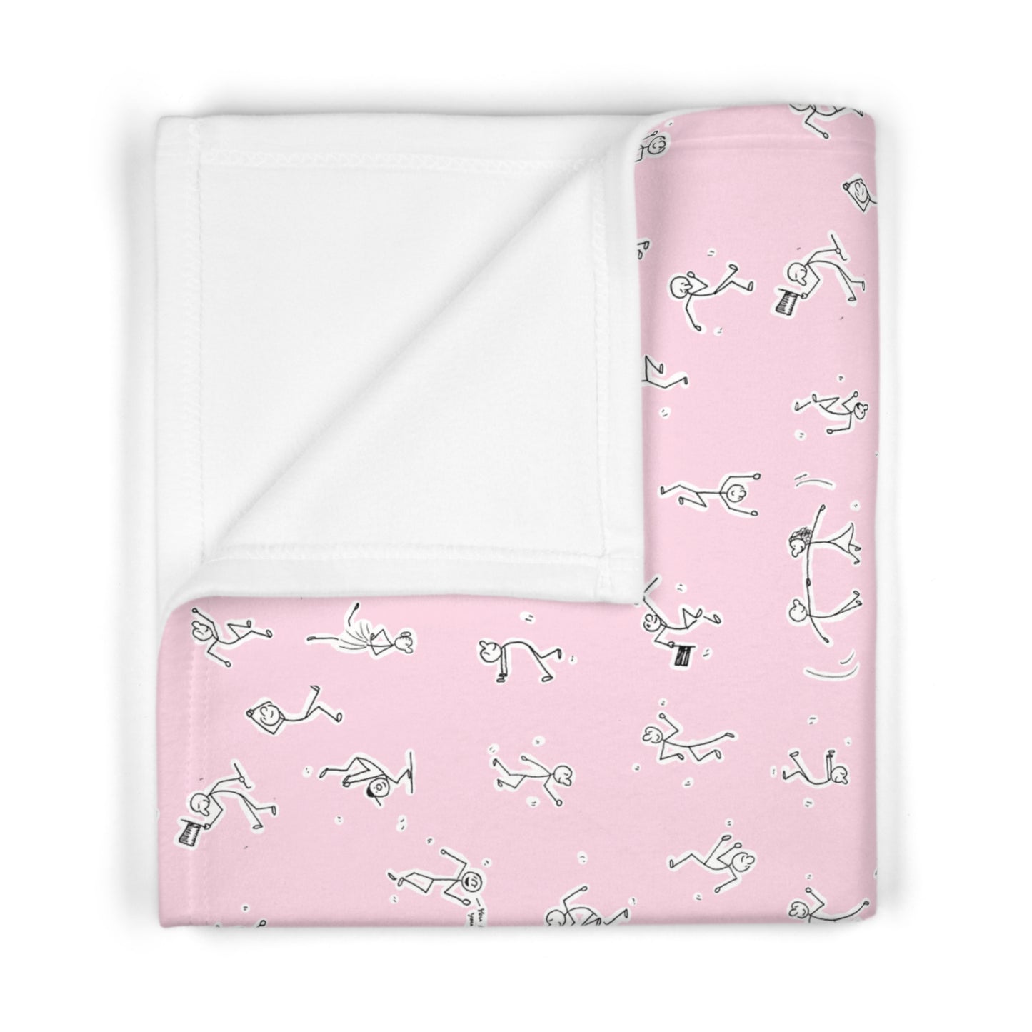 Whimsical Soft Fleece Baby Blanket - Powder Pink