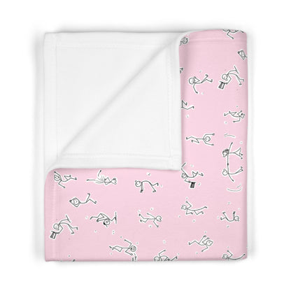 Whimsical Soft Fleece Baby Blanket - Powder Pink