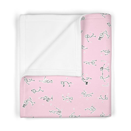 Whimsical Soft Fleece Baby Blanket - Powder Pink