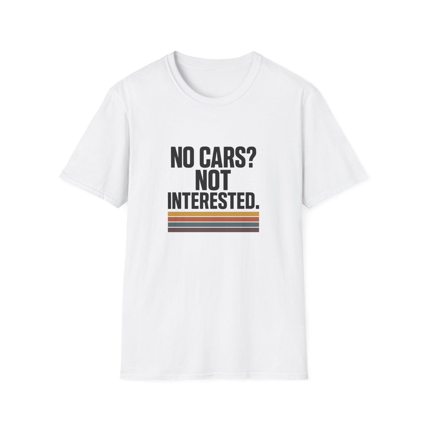 Unisex Softstyle T-Shirt with 'No Cars? Not Interested.' Design | Eco-Friendly Casual Tee, Perfect Gift for Minimalists, Road Less [...]