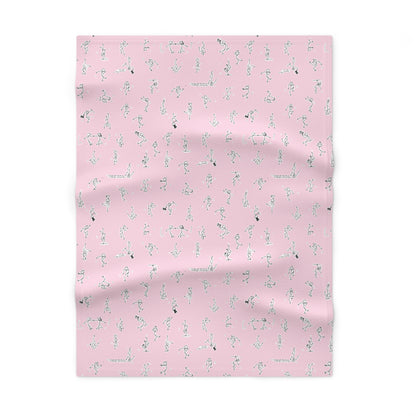 Whimsical Soft Fleece Baby Blanket - Powder Pink