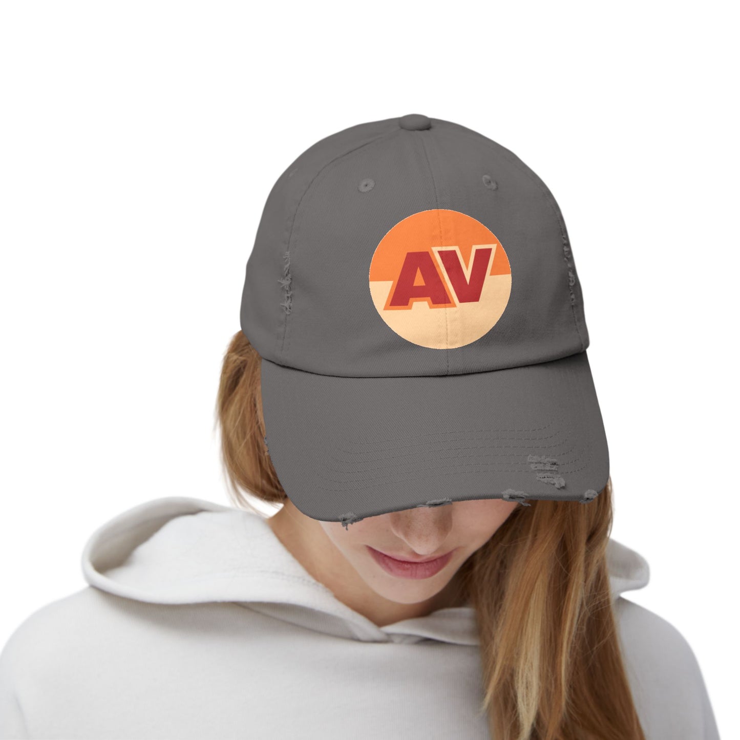 Unisex Distressed Cap with Alamo Varieties Logo