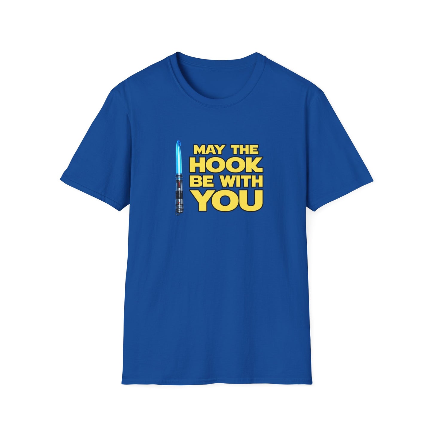 May the Hook Be With You T-Shirt | Crochet Lightsaber Mashup