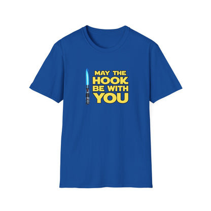 May the Hook Be With You T-Shirt | Crochet Lightsaber Mashup
