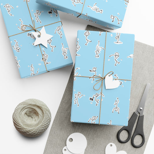 Playful Swimming Gift Wrap Papers - Fun Blue Design for Celebrations