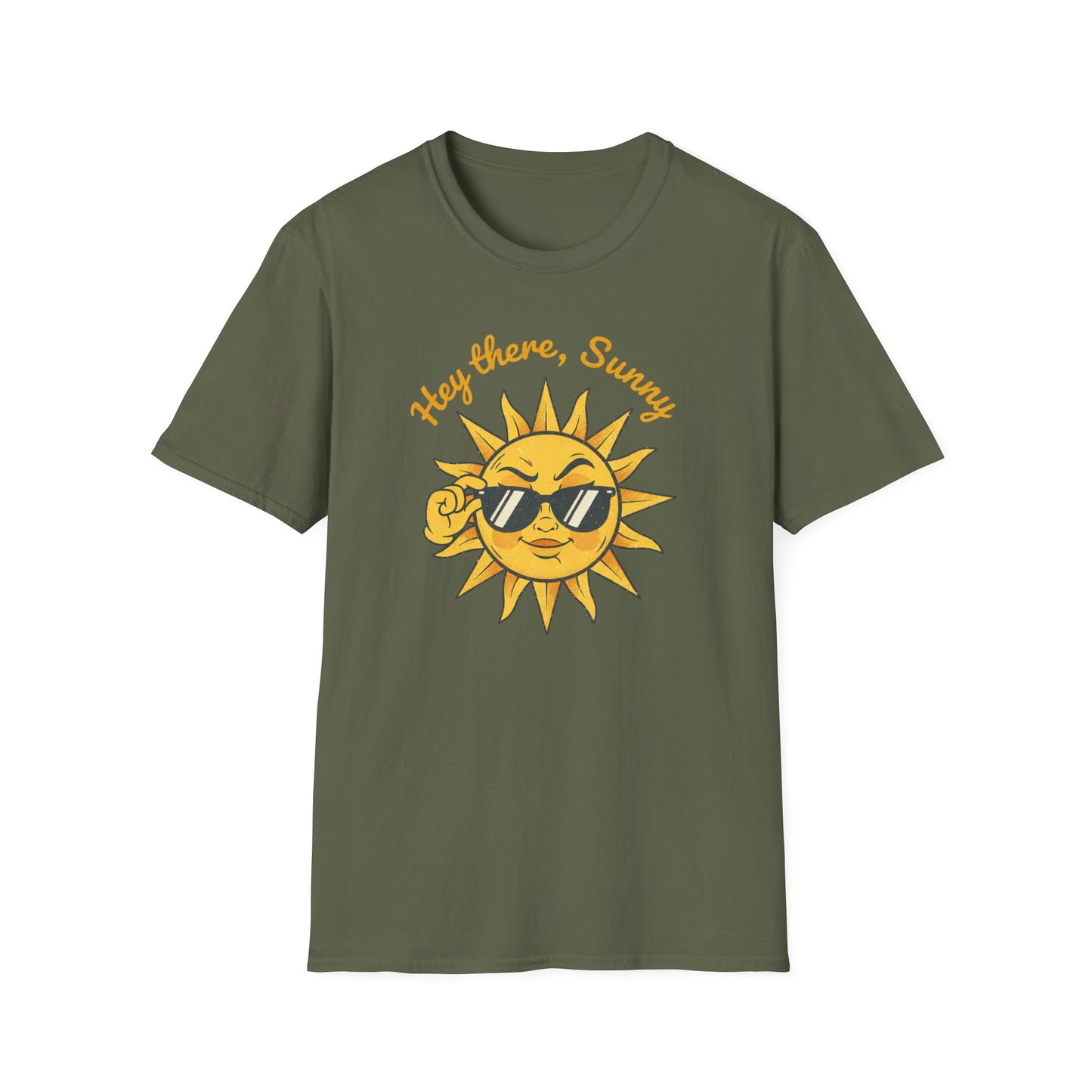 Hey There Sunny Sun Graphic T-Shirt | Retro Sunglasses Illustration