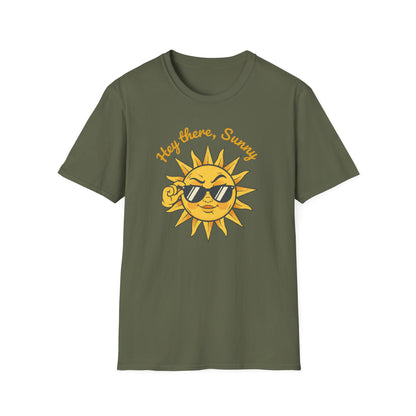 Hey There Sunny Sun Graphic T-Shirt | Retro Sunglasses Illustration