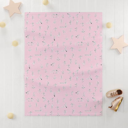 Whimsical Soft Fleece Baby Blanket - Powder Pink
