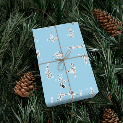 Playful Swimming Gift Wrap Papers - Fun Blue Design for Celebrations