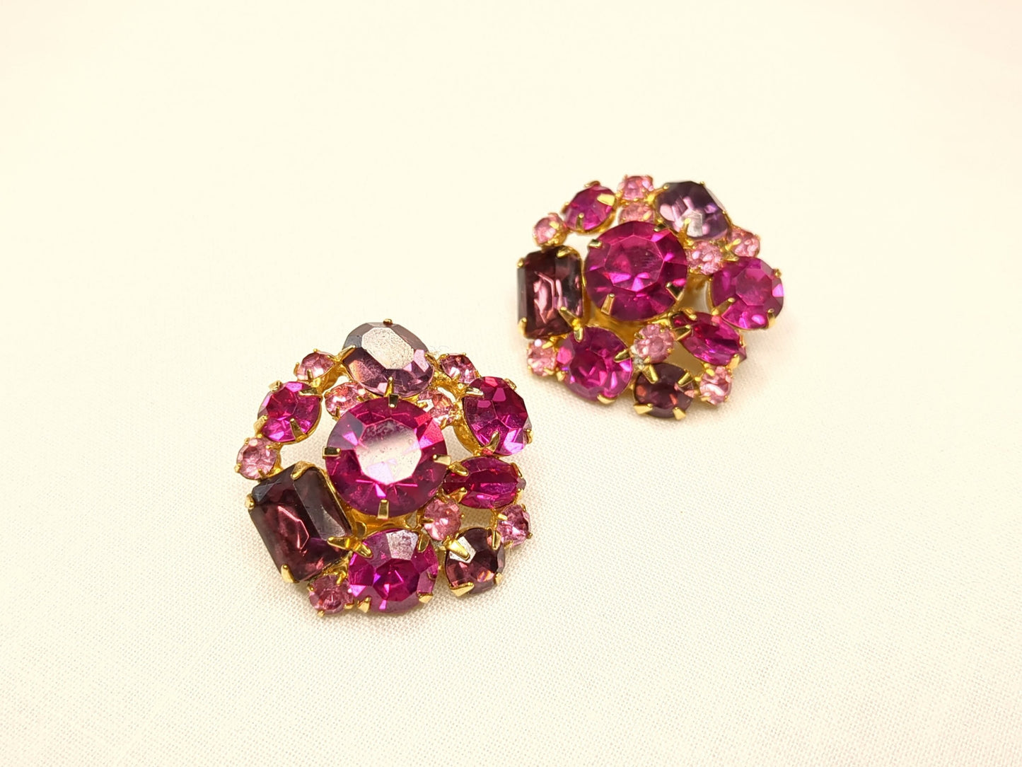 Weiss Pink Rhinestone Earrings