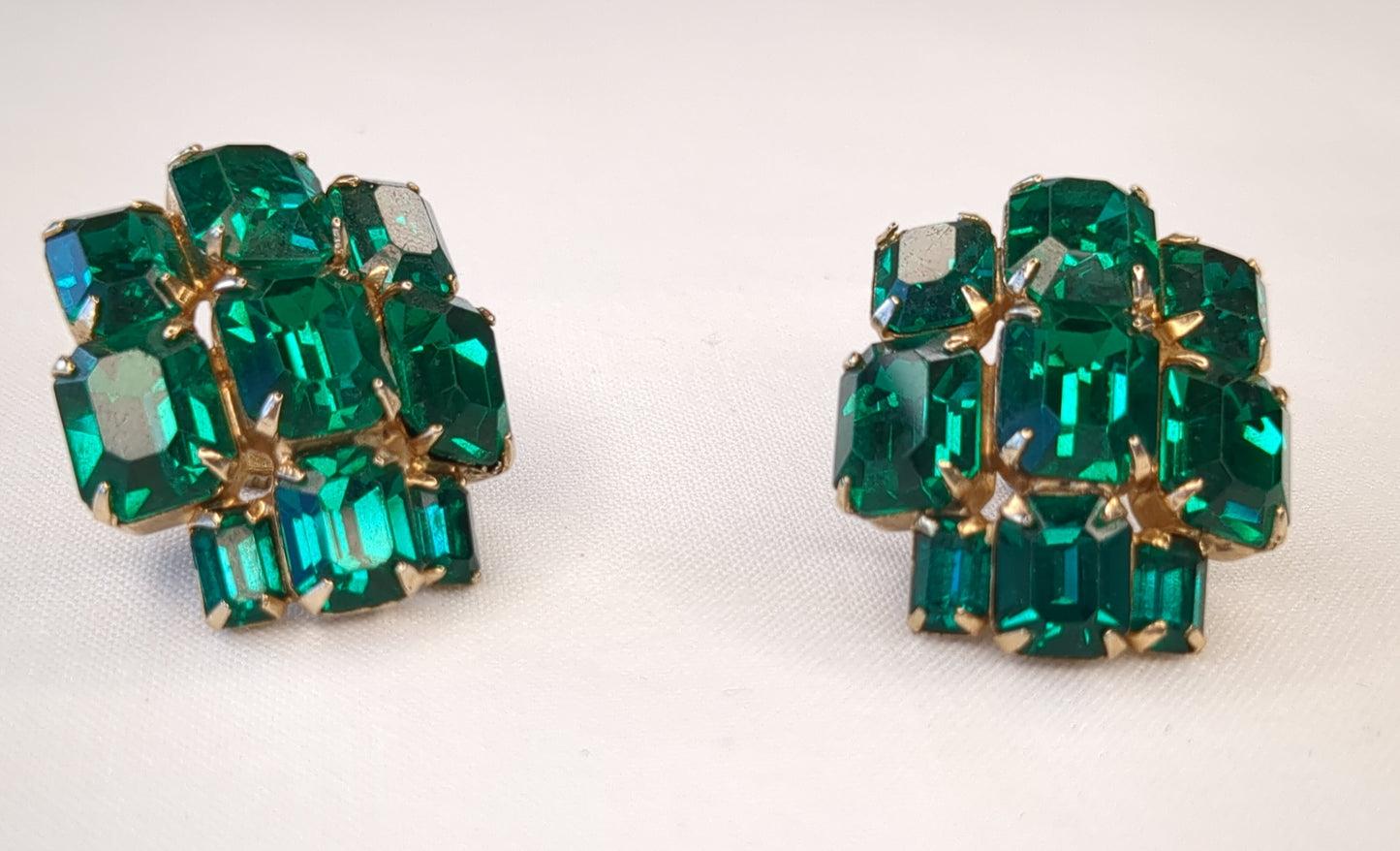 Faux Emerald Statement Earrings