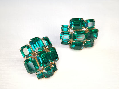 Faux Emerald Statement Earrings