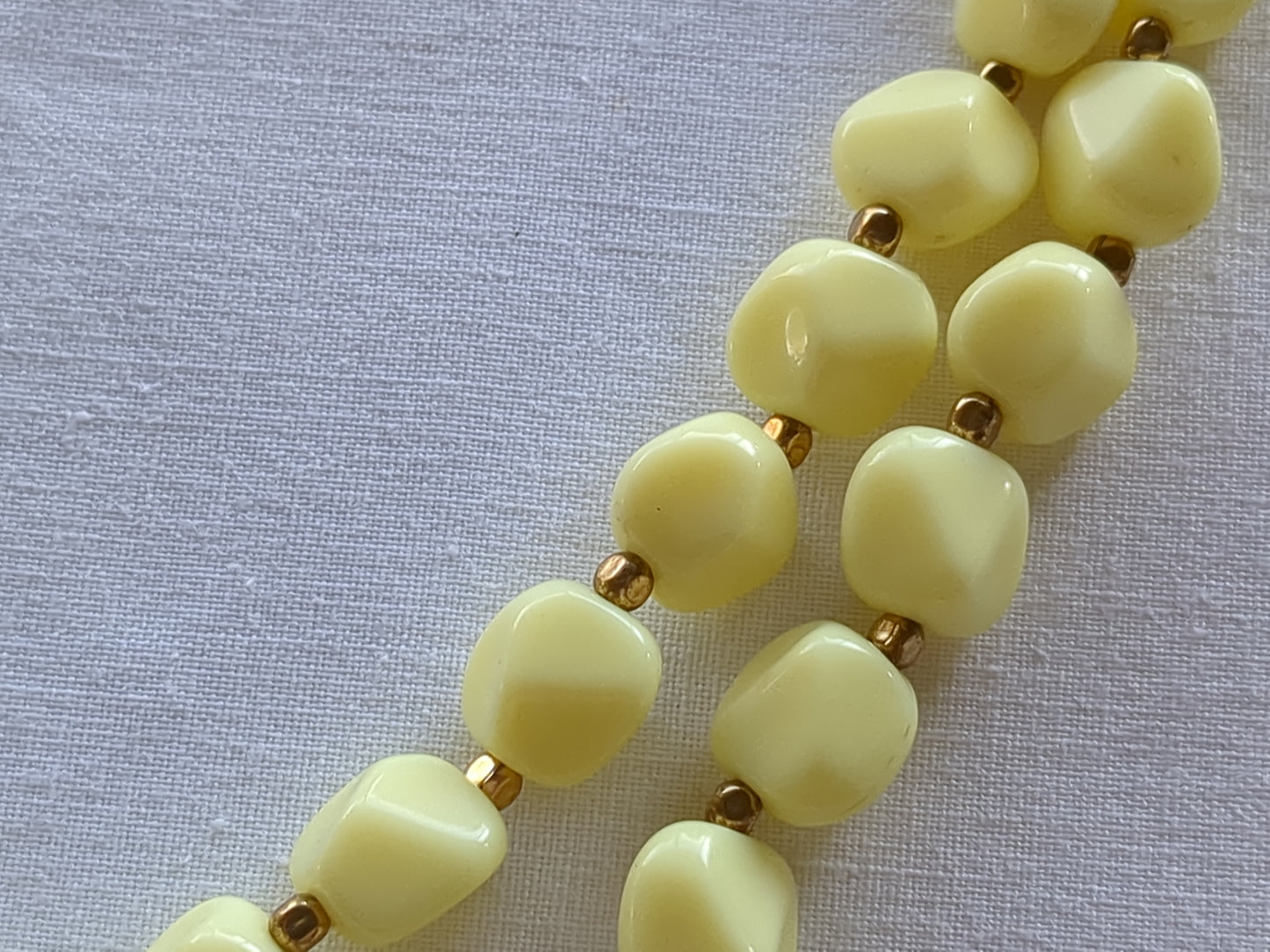 Crown Trifari Butter Yellow Multi-Strand Necklace