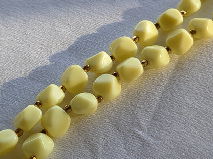 Crown Trifari Butter Yellow Multi-Strand Necklace