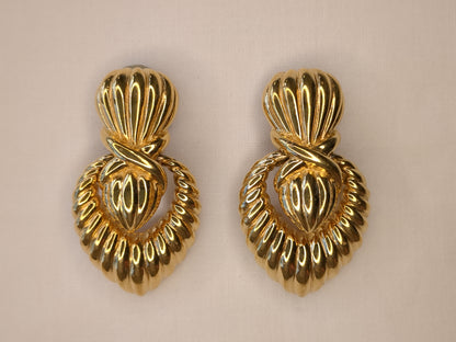 Ciner Door Knocker Gold-Tone Earrings