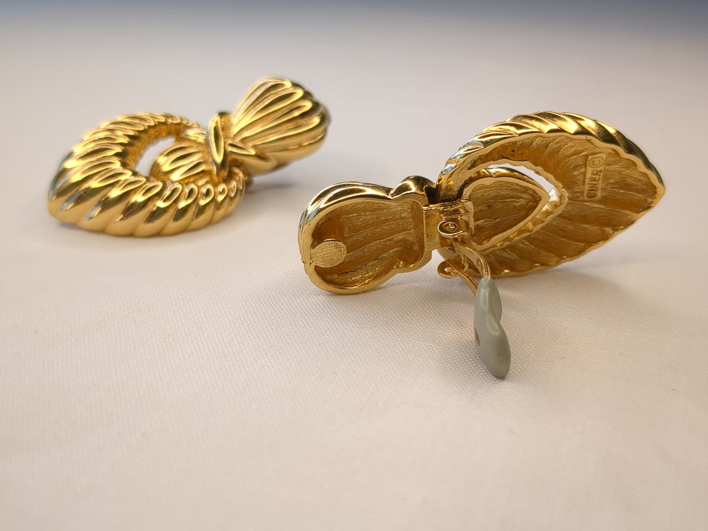 Ciner Door Knocker Gold-Tone Earrings