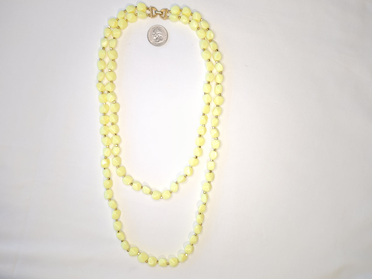 Crown Trifari Butter Yellow Multi-Strand Necklace