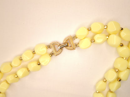 Crown Trifari Butter Yellow Multi-Strand Necklace