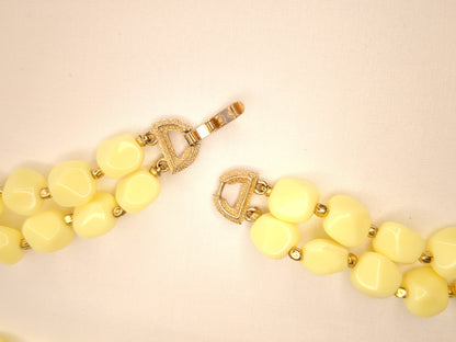 Crown Trifari Butter Yellow Multi-Strand Necklace