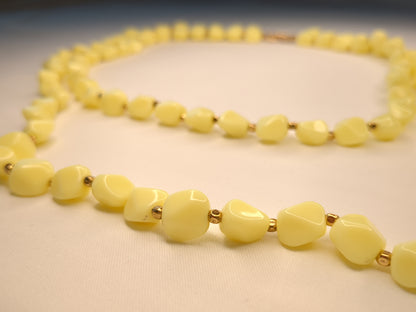 Crown Trifari Butter Yellow Multi-Strand Necklace