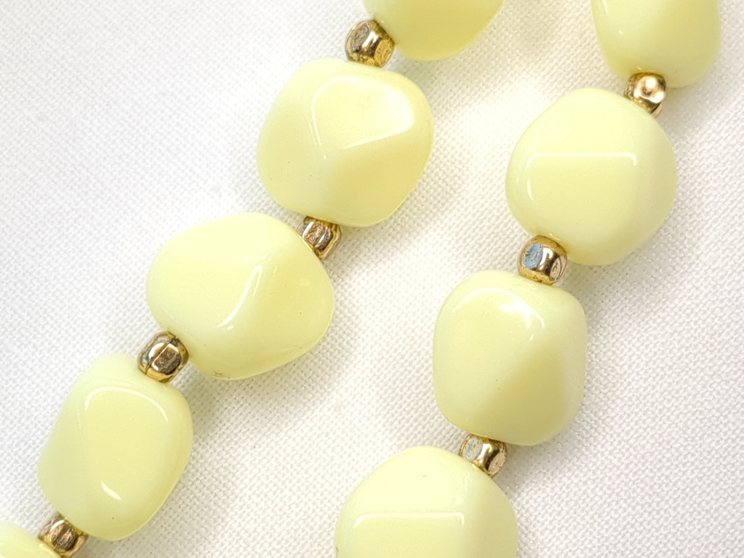 Crown Trifari Butter Yellow Multi-Strand Necklace