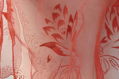 Long Sheer Red Scarf