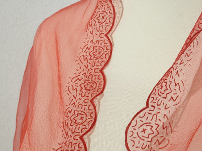 Long Sheer Red Scarf