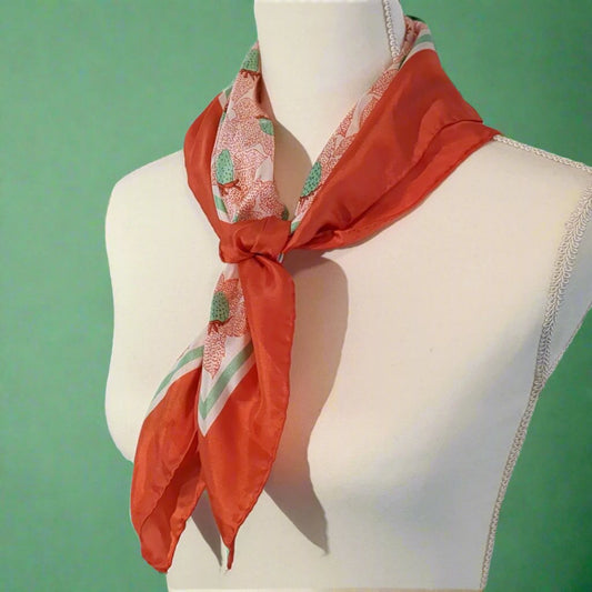 Orange Scarf with Strawberries