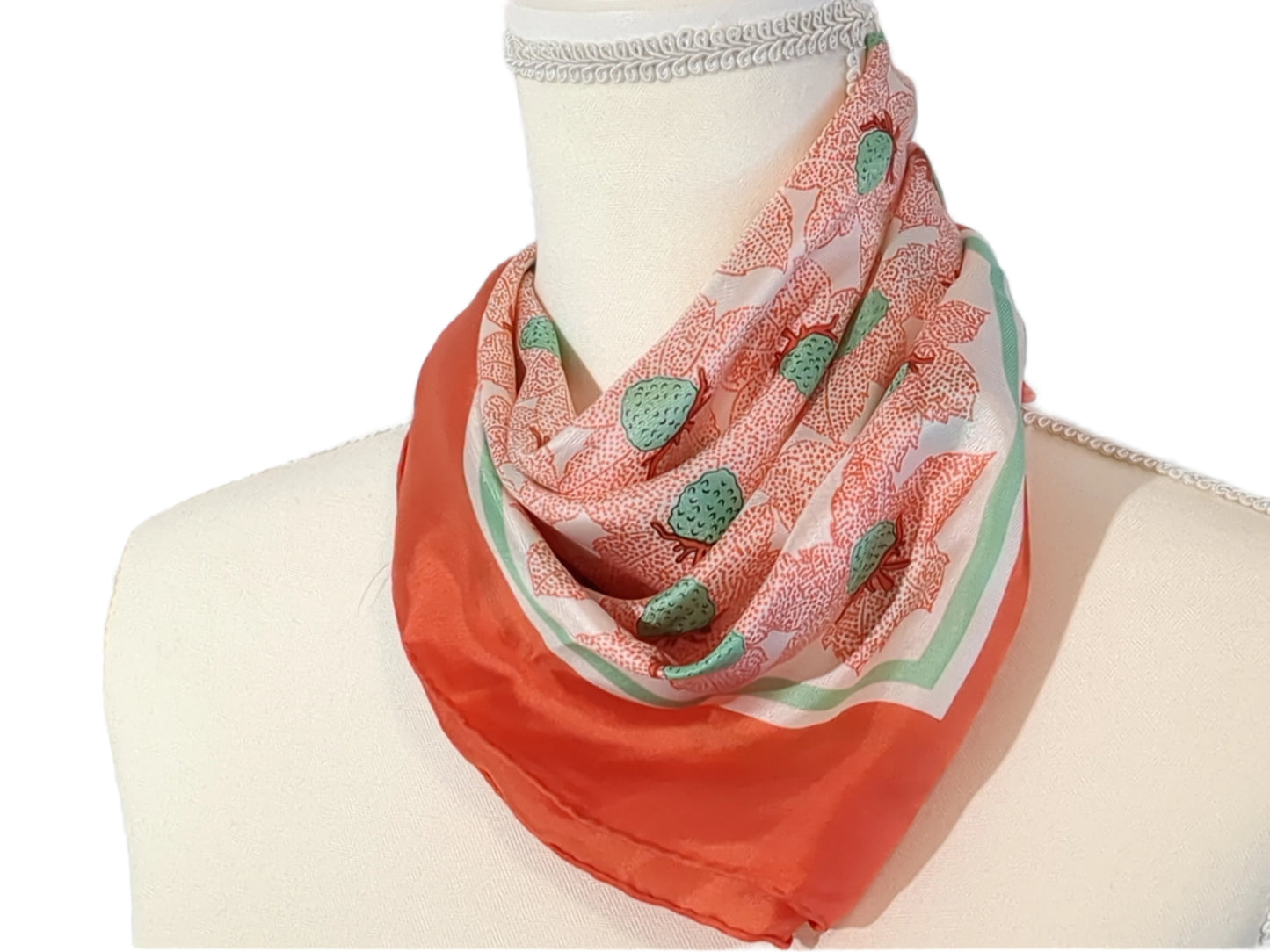 Orange Scarf with Strawberries