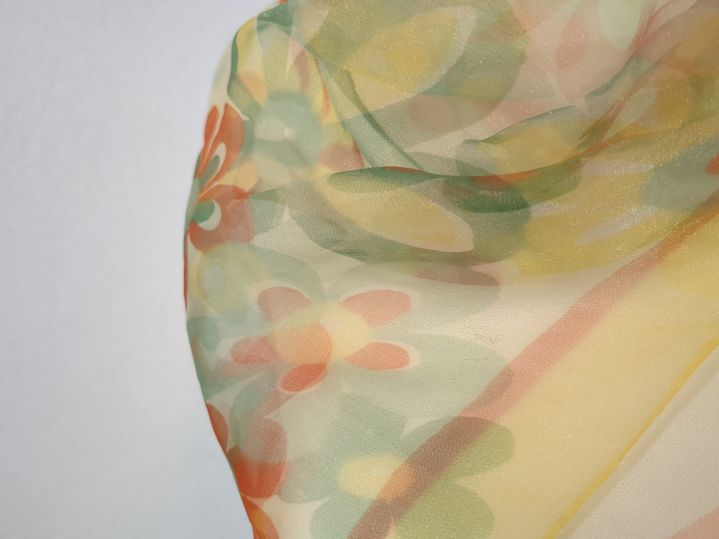 Vintage Sheer Spring Flowers Scarf