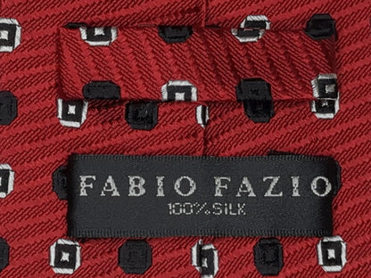 100% Silk Fabio Fazio Red with Dots Necktie