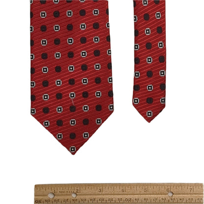 100% Silk Fabio Fazio Red with Dots Necktie