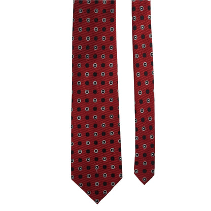 100% Silk Fabio Fazio Red with Dots Necktie