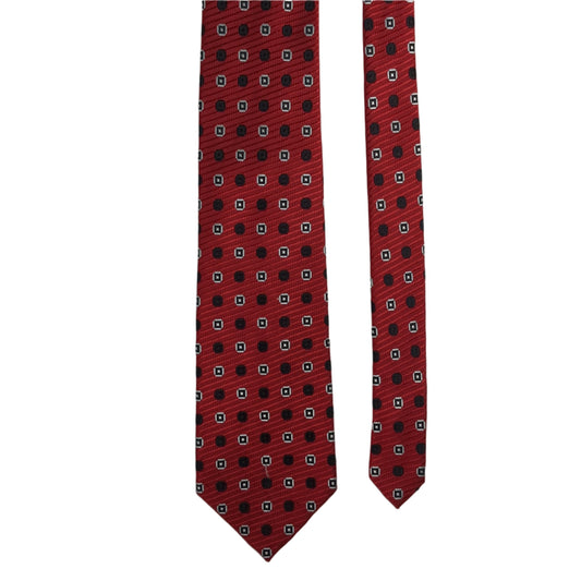 100% Silk Fabio Fazio Red with Dots Necktie