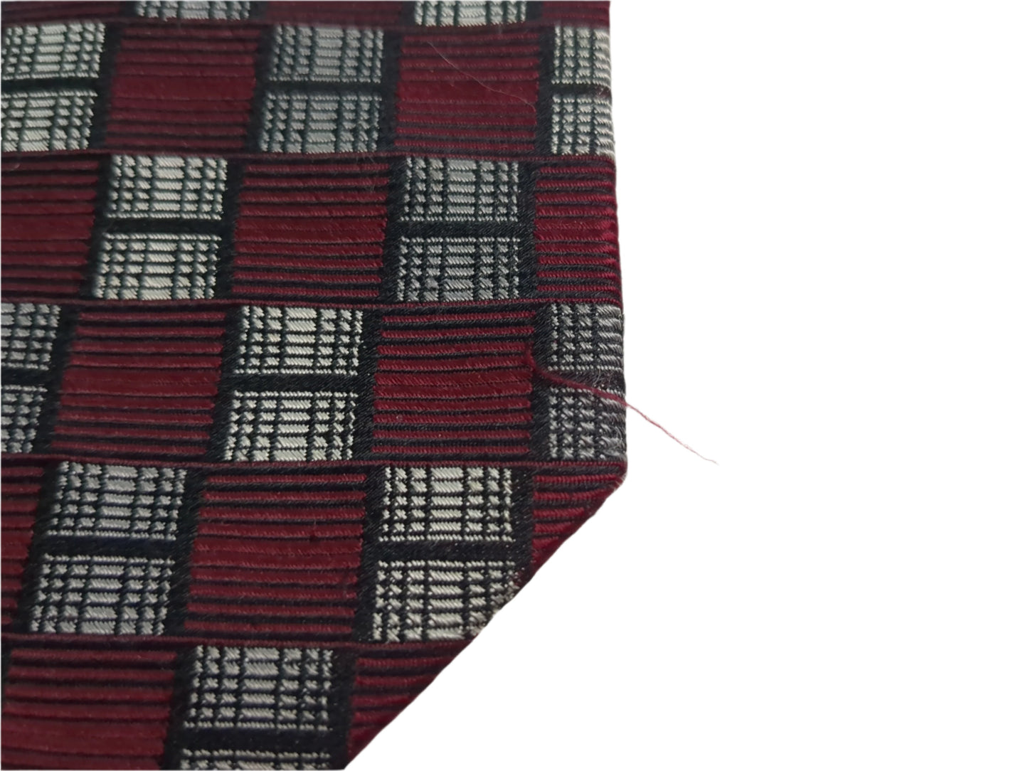 Fabio Fazio Red and Gray Squares 100% Silk Necktie