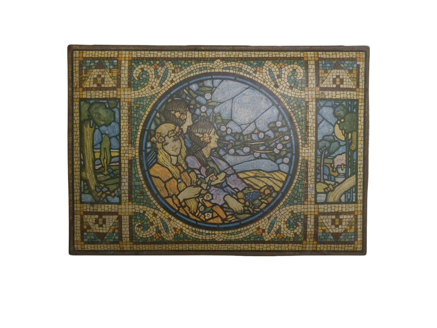 Vintage Canco Tin Box Mosaic Design